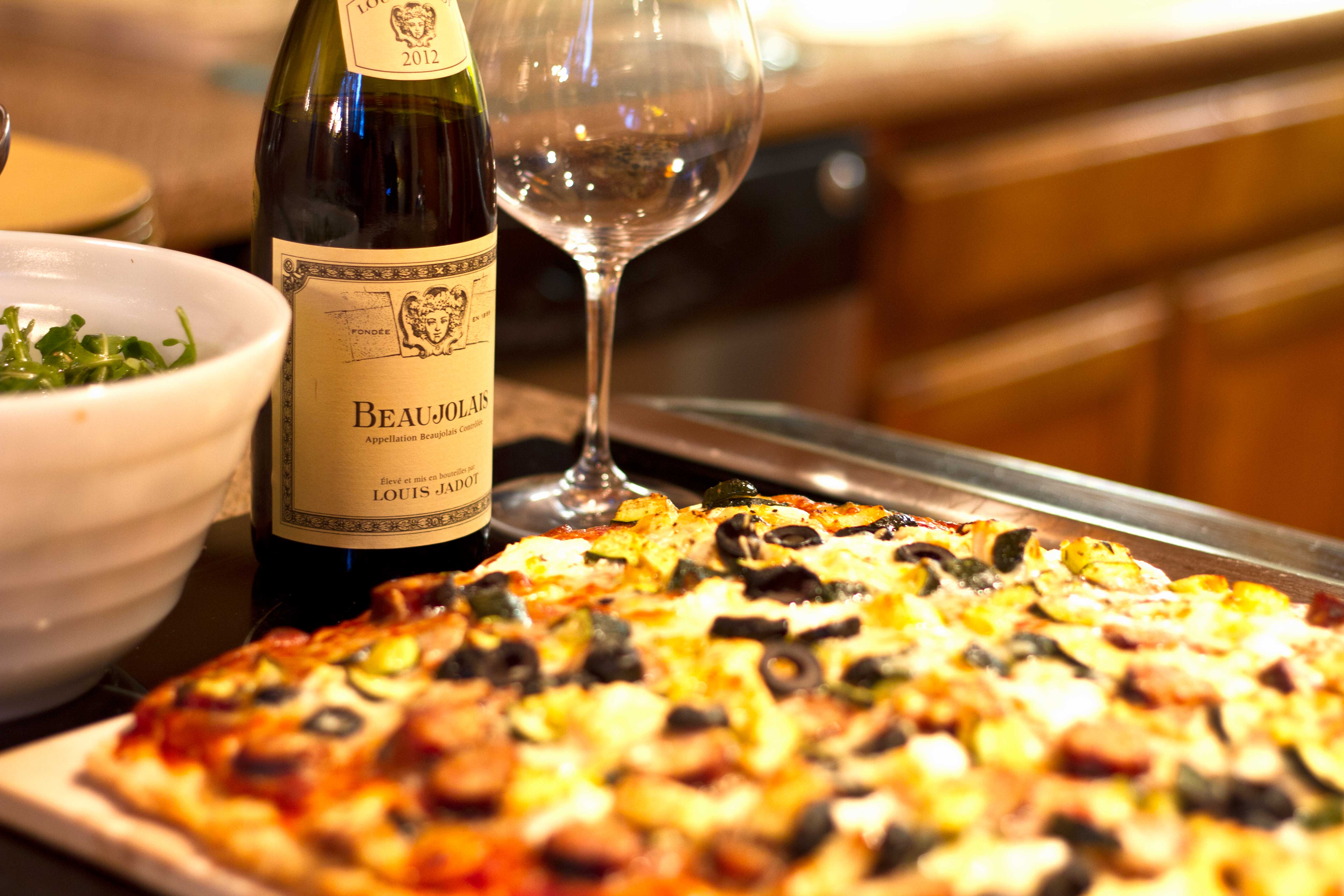 Pizza and Beaujolais